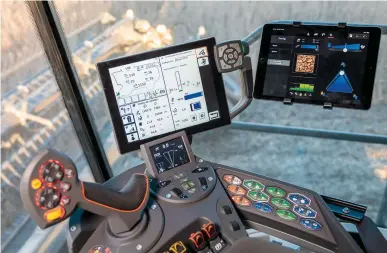  ??  ?? Sensors in AGCO’S IDEALTM combine help determine what is grain vs. not, and direct the system to self-adjust on the go.