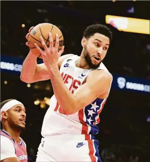  ?? Nick Wass / Associated Press ?? Brooklyn Nets guard Ben Simmons in action against the Washington Wizards on Monday in Washington.