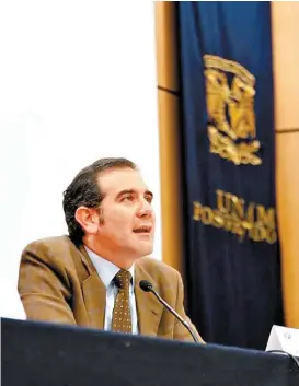  ?? ESPECIAL ?? El consejero presidente dictó una conferenci­a en la UNAM.