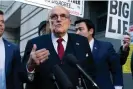  ?? José Luis Magaña/AP ?? ‘I don’t regret a damn thing,’ Giuliani said after the jury said he would have to pay $148.1m for his defamatory speech. Photograph: