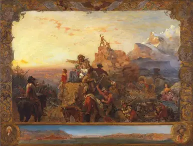  ??  ?? Emanuel Leutze (1816-1868), Westward the Course of Empire Takes its Way, 1861, oil on canvas, 357/16x 45⅞ x 3⅛”. GM 0126.1615, Gilcrease Museum, Tulsa, OK.