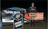  ?? COURTESY RICH KEPNER ?? Stewart Friesen poses after winning the Melvin L. Joseph Memorial at Georgetown Speedway last March.