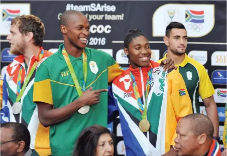  ?? PICTURE: ANTOINE DE RAS ?? CHAMPIONS: Members of Team SA who competed in the 2016 Rio Olympics.