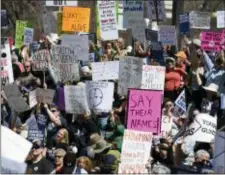  ?? ANDY CROSS — THE DENVER POST VIA AP ?? Colorado students and supporters demonstrat­e at Civic Center Park during the March for Our Lives to call on lawmakers to end gun violence and ensure students’ safety, Saturday in Denver.