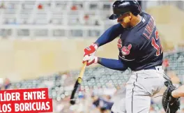  ?? Archivo ?? Francisco Lindor es, entre los boricuas, el líder de votos recibidos para el Juego de Estrellas. Suma 211,756 votos.