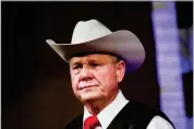  ?? AP PHOTO BY BRYNN ANDERSON ?? In this Sept. 25 file photo, former Alabama Chief Justice and U.S. Senate candidate Roy Moore speaks at a rally, in Fairhope, Ala.