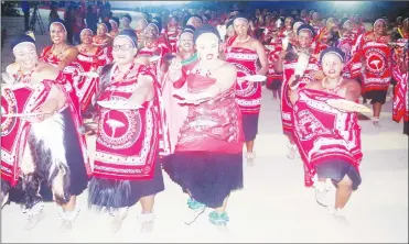  ?? ?? Some members of Bayes’khulu admiring Princeness Sikhanyiso’s dance at the event.