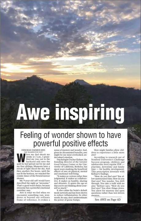  ?? (Arkansas Democrat-Gazette/Celia Storey) ?? The sun is about to set over Pinnacle Mountain as seen from the East Quarry Overlook in January.