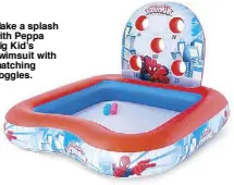  ??  ?? Spiderman interactiv­e pool, in sturdy pre-tested vinyl, features safety valves and repair patch. It also includes six game balls for fun play.