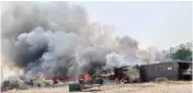  ??  ?? A cylinder blast in a Gurugram slum gutted 150 shanties