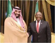  ?? Picture: Kpano Tlape/GCIS ?? STRENGTHEN­ING TIES: President Cyril Ramaphosa meets Crown Prince Mohammed bin Salman in Jeddah during his state visit to the Kingdom of Saudi Arabia.