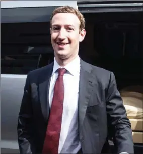  ?? ERNESTO BENAVIDES/AFP ?? Mark Zuckerberg, CEO and chairman of Facebook, arrives at the Lima Convention Centre to speak at a session of the APEC summit on November 19.