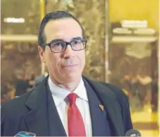  ??  ?? STEVEN MNUCHIN Futuro secretario del Tesoro de Estados Unidos