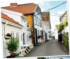  ??  ?? SØRLANDSID­YLL: I dag er Sogndalstr­and en vakker sørlandsid­yll med hvite hus og fargerike blomsterka­sser på gateplan og fargerike husvegger mot sjøen.
