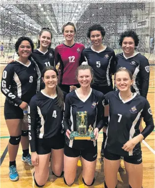  ?? PHOTO: SUPPLIED ?? Beat the boys . . . The Otago Girls’ High School champion year 13 volleyball team (back from left) Leimanu Hotesi, Molly McCall, Taylor Thorne, Ella Rooney, Storm Maole, (front from left) Ruby Timmins, Hannah Moore, Jenna Thorne.