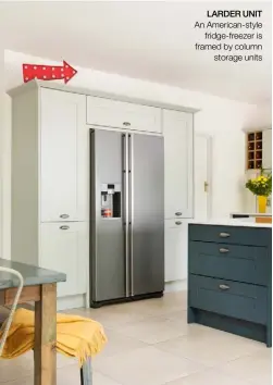 ??  ?? LARDER UNIT An American-style
fridge-freezer is framed by column
storage units