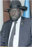  ?? SAMIR BOL/THE ASSOCIATED PRESS ?? President of South Sudan Salva Kiir Mayardit speaks on the occasion of the sixth anniversar­y of his country’s independen­ce at the presidenti­al palace in Juba, on Sunday.