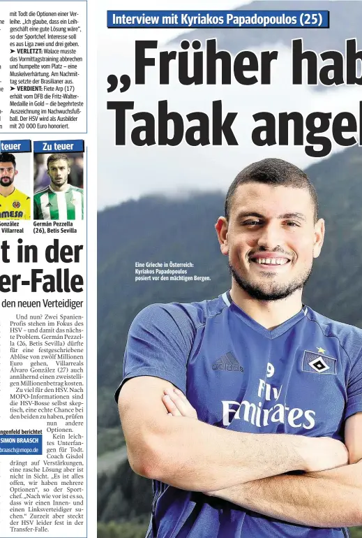  ??  ?? Eine Grieche in Österreich: Kyriakos Papadopoul­os posiert vor den mächtigen Bergen.