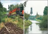  ?? SHEN BOHAN / XINHUA ?? Left: The Gujiadu River in Wuxi, Jiangsu province, was nearly blocked by mud during dredging in August last year. Right: The river in October after the dredging. It has become a place of leisure for nearby residents.