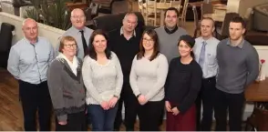  ??  ?? Some of the staff members at Bolands of Gorey on the Arklow Road, Gorey, front (from left): Dorry Rothwell, Caroline Lynch, Natasha Boland and Adrienne Brauner. Back: Nicky Boland, Paul Hempenstal­l, John Boland, Darren Devereux, Danny Murphy and...