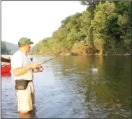  ?? (Arkansas Democrat-Gazette/Bryan Hendricks) ?? After Labor Day, the Buffalo River is a superb place to fish and camp in the pleasant fall weather.