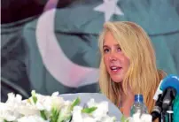  ?? APP ?? Famous mountainee­r Vanessa O’Brien addressing the Press conference in Islamabad. —