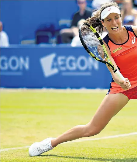  ??  ?? On form: Johanna Konta in action at the Aegon Classic in Birmingham