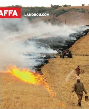  ?? FOTO: JEAN DU PREEZ ?? Die wet vereis dat ’n eienaar ’n voorbrand (brandstroo­k) aan sy kant van die gemeenskap­like grens met aangrensen­de grond moet aanbring waar ’n risiko bestaan dat ’n veldbrand van sy grond af na ’n naburige eiendom kan versprei.