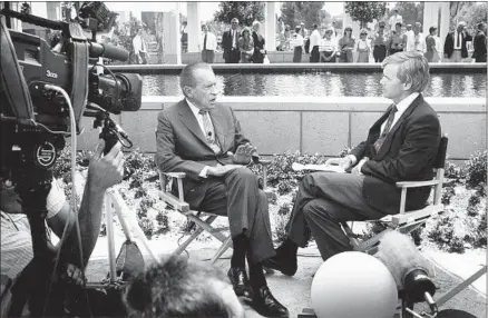  ?? Robert Lachman Los Angeles Times ?? FORMER PRESIDENT Richard Nixon is interviewe­d by NBC’s Tom Brokaw at the Nixon Library in Yorba Linda in July 1990.