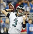  ?? PAUL SANCYA — AP FILE ?? Former Eagles quarterbac­k Mark Sanchez retired Tuesday.