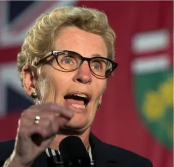  ?? FRANK GUNN/THE CANADIAN PRESS ?? Ontario Premier Kathleen Wynne challenged delegates at a Liberal convention to come up with new ways to generate revenue. Opposition critics argue that is code for raising taxes.