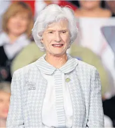  ??  ?? SUPPORTIVE: Roberta McCain during a rally for her son.