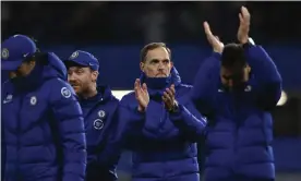  ??  ?? Thomas Tuchel after Chelsea’s vital win over Leicester on Tuesday that lifted his side to third in the table. Photograph: Glyn Kirk/AP