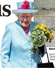  ??  ?? BOUQUETS: The Queen at last year’s Easter church service at Windsor