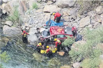  ??  ?? TO THE RESCUE: The rescue mission gets under way on Sept 1 after poor weather and strong river currents delayed the recovery for over a month. The rescue team was widely criticised for the delay.