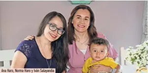  ??  ?? Ana Haro, Norma Haro y Iván Salayandia