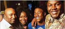  ?? CONTRIBUTE­D ?? Damon Hoyte (left) spent 11 days living in a travel trailer in his backyard in Cusseta so he would not spread COVID-19 to his wife, Brendisha, and sons Jaquez and Jamon.