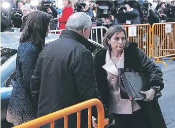  ?? FOTO: EL HERALDO ?? La presidenta del parlamento catalán mientras se presentaba ante la justicia española.