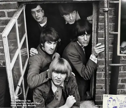  ??  ?? The Yardbirds in ’66: (clockwise from top left) Page, Dreja, Beck, Relf, McCarty.Keith Relf, 1965.