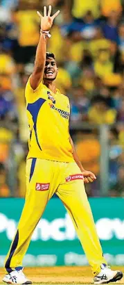  ?? ?? Matheesha Pathirana took four wickets for 28 runs for Chennai Super Kings