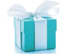  ??  ?? A Tiffany Blue Box is always a treat to discover under the tree on Christmas morning. Yellow gold and white gold are classics, and rose gold can be fun, but best to note gold or silver preference before buying.