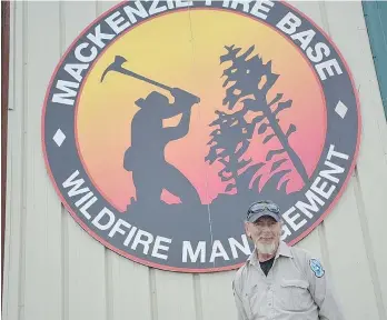  ?? RICHARD DREISE ?? Firefighte­r Gord Shaw, 60, returned to the bush after a stint doing office work and has been all over Canada helping put out fires. “It’s not easy work, as you can imagine,” Shaw says.