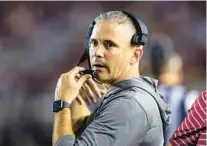  ?? ?? Florida State coach Mike Norvell has been encouraged by the performanc­es of some of the Seminoles’ young defensive linemen.