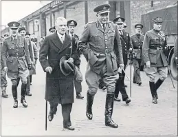  ??  ?? Field Marshal Lord Ironside, right, at a Scots port awaiting troops