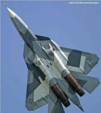  ??  ?? Sukhoi T-50 fifth-generation fighter