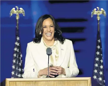  ??  ?? Breaking barriers: Kamala Harris is a symbol of changing America that supremacis­ts hate to see