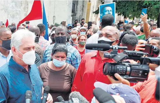  ?? EFE ?? Díaz Canel planteó que las protestas del domingo buscaban “fracturar la unidad de nuestro pueblo”.