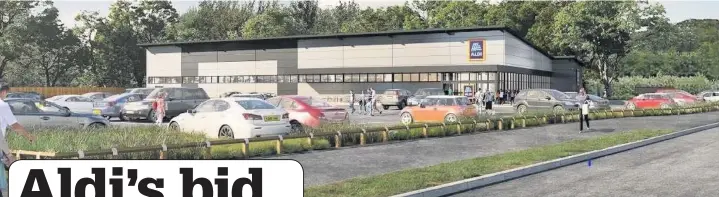  ??  ?? A CGI image from Aldi of their proposed store in Maghull, off the A59 Northway