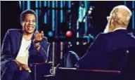  ??  ?? A TU PER TU Le confession­i del rapper Jay-Z, marito di Beyoncé, a David Letterman durante lo show Non c’è bisogno di presentazi­oni