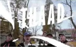  ??  ?? In this undated image made from video, members of CD REV chant about THAAD, the US Army’s missile defense system formally known as Terminal High Altitude Area Defense. — AP